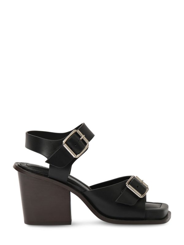 80mm Square Heeled Sandals W/ Straps
