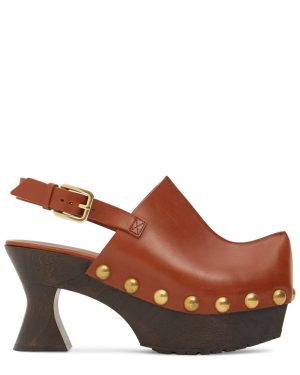 90mm Leather Clogs
