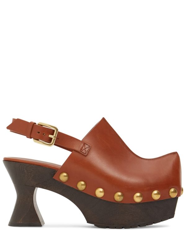 90mm Leather Clogs