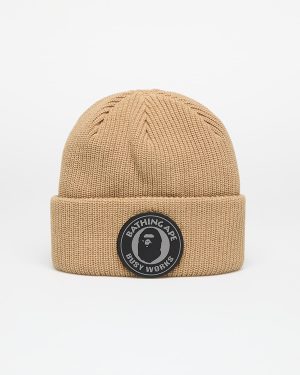 A BATHING APE Busy Work Knit Hat Beige Universal