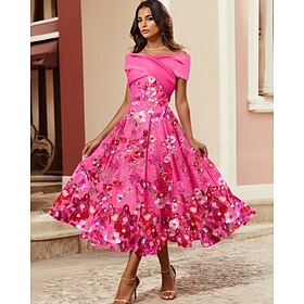 A-Line Cocktail Pink Dresses Elegant Dress Formal Wedding Tea Length Sleeveless Shirt Collar Satin with Pleats Ruched Embroidered Applique 2025
