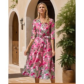 A-Line Dress Mother of the Bride Blazer Dress Elegant Vintage Simple V Neck Tea Length Tulle Half Sleeve with Floral Embroidered Lace Appliques 2025
