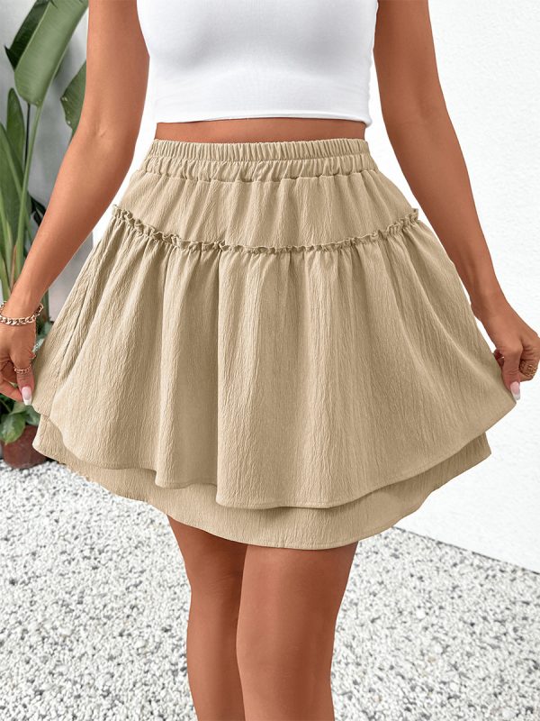 A-Line Pleated Skirt In Khaki For Women 2025