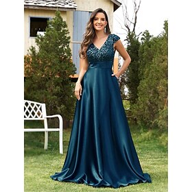 A-Line Quinceanera Dresses Elegant Dress Formal Wedding Floor Length Sleeveless V Neck Satin with Sequin 2025