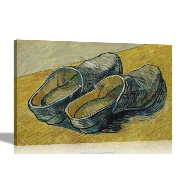 A Pair of Leather Clogs by Vincent Van Gogh - Wrapped Canvas Painting