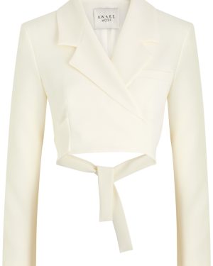 A.W.A.K.E Mode Cropped Wrap-around Blazer - Ivory - 38 (UK8 / S)