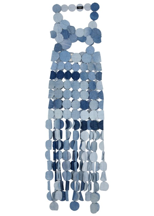 A.W.A.K.E Mode Laser-cut Denim Maxi Dress - Blue - 8