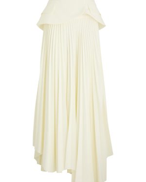 A.W.A.K.E Mode Layered Pleated Maxi Skirt - Ivory - 40 (UK12 / M)