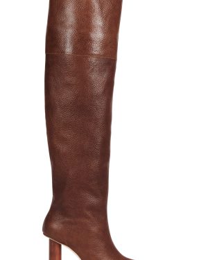 A.W.A.K.E. MODE - Maya Over-The-Knee Leather Boots - Brown - IT 38 - Moda Operandi