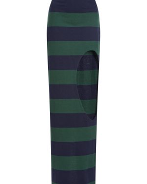 A.W.A.K.E. MODE - Pencil Skirt With Cut Out Hole - Stripe - S - Moda Operandi