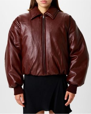ACNE STUDIOS Coated Bomber Jacket - Red