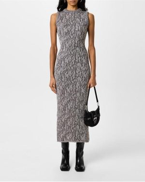 ACNE STUDIOS Maxi Mesh Sequin Dress - Grey
