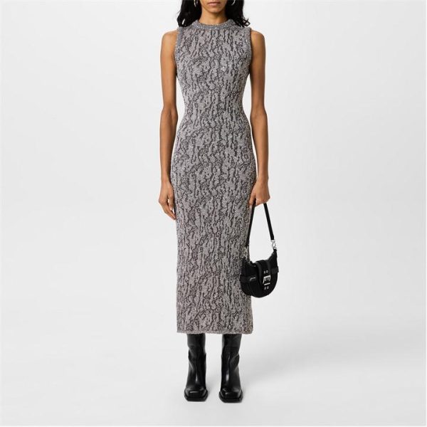 ACNE STUDIOS Maxi Mesh Sequin Dress - Grey