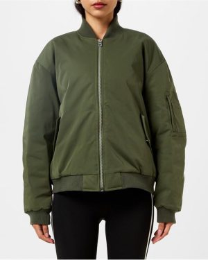 ADANOLA Oversized Bomber Jacket - Green