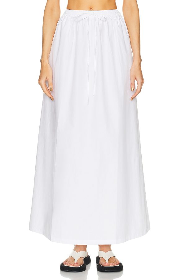 AEXAE Utility Maxi Skirt in White - White. Size M (also in ).