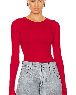 AFRM Carson Bodysuit in Red. Size 2X, 3X, XL, XXS.
