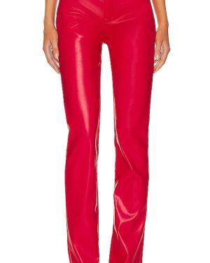AFRM Faux Leather Heston Straight Leg Pants in Red. Size 26, 27, 28, 29, 30, 32.
