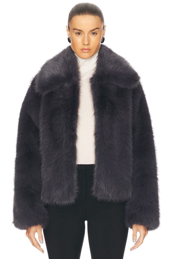 AGOLDE Maren Coat in Shade - Charcoal. Size L (also in M, S).
