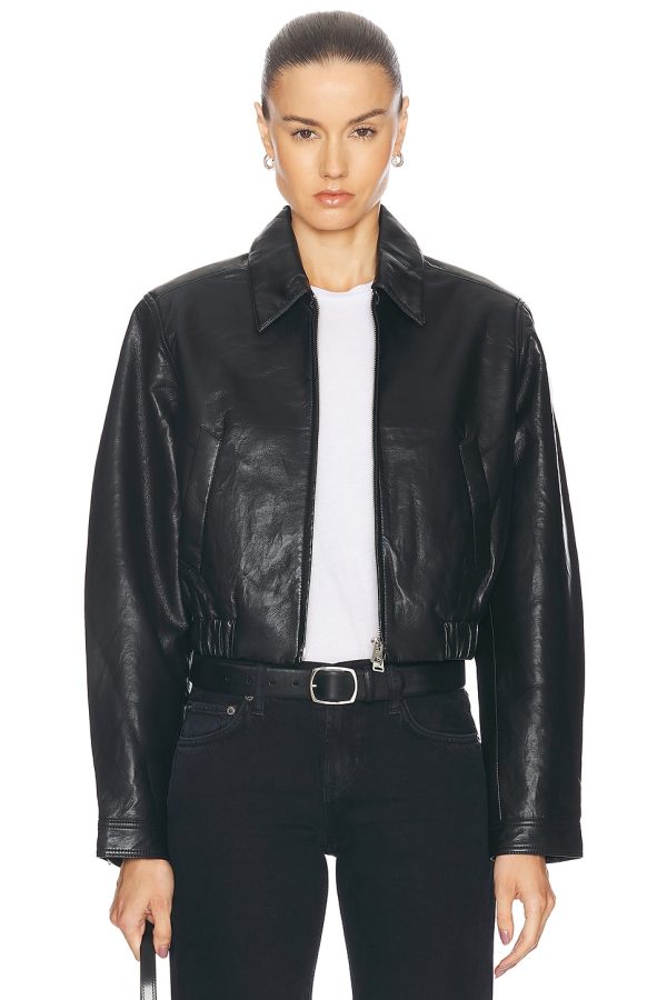 AGOLDE X Shoreditch Ski Club Essie Cropped Jacket in Black - Black. Size XL (also in ).