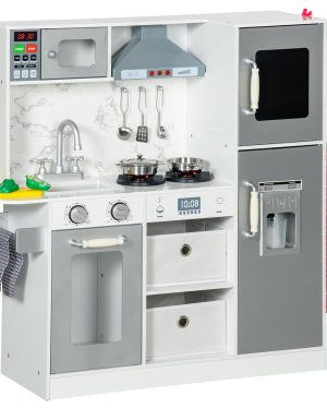 AIYAPLAY Toy Kitchen Playset w/ Lights - Sounds - Apron - Chef Hat - White | TJ Hughes