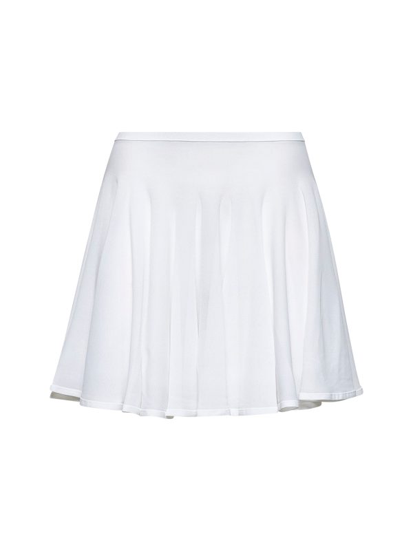 ALAA | White fine knit skater mini skirt | Women | 38