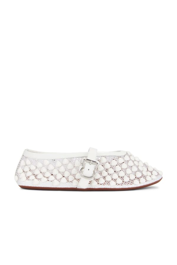 ALAÏA Ballet Flat in Blanc Optique - White. Size 37 (also in 40.5).