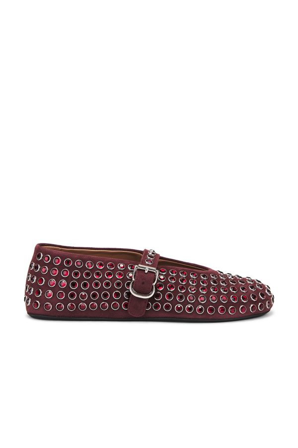 ALAÏA Ballet Flat in Rouge Grenat - Red. Size 38 (also in 41).