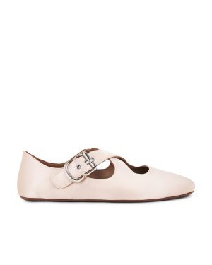 ALAÏA Criss Cross Ballet Flat in Nude - Nude. Size 36 (also in 37, 38, 41).