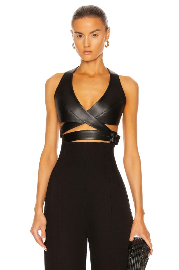 ALAÏA Edition 1984 Wrap Bustier Top in Noir - Black. Size 42 (also in ).