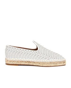 ALAÏA Flat Espadrilles in Blanc Casse - White. Size 37 (also in 39, 41).