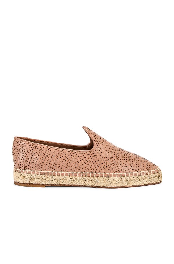 ALAÏA Flat Espadrilles in Chair - Blush. Size 37 (also in 38, 39).