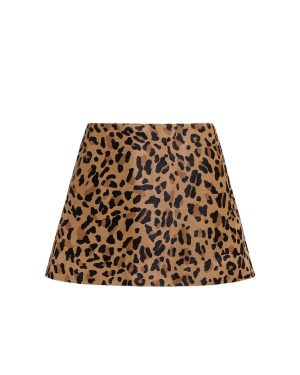 ALAÏA Leopard Print Mini Skirt in Brun Sepia - Brown. Size 34 (also in 36).