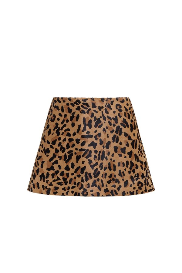 ALAÏA Leopard Print Mini Skirt in Brun Sepia - Brown. Size 34 (also in 36).