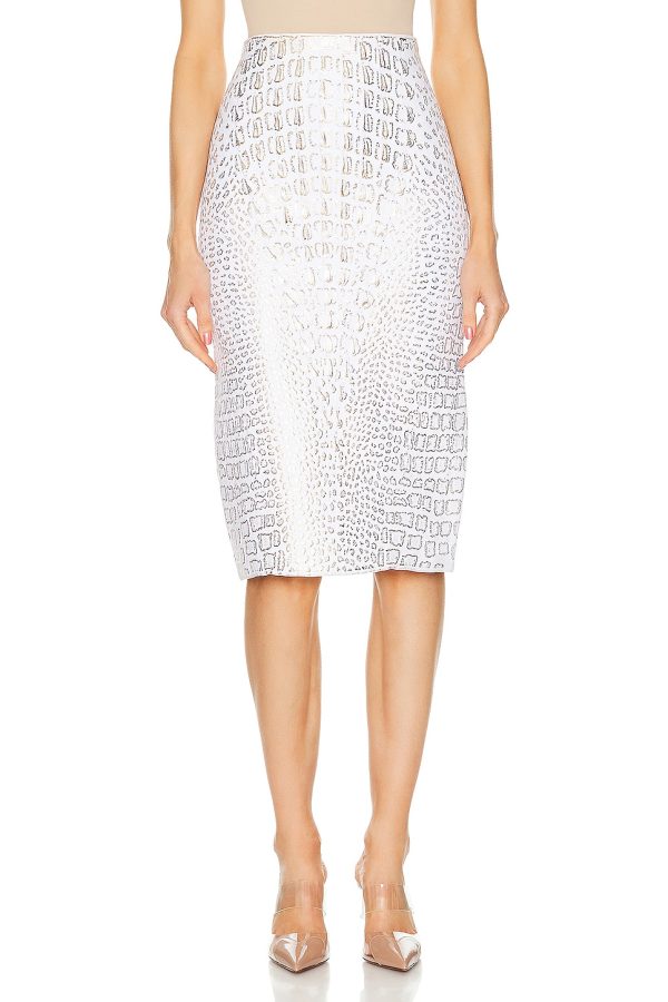 ALAÏA Pencil Skirt in Blanc - White. Size 40 (also in ).