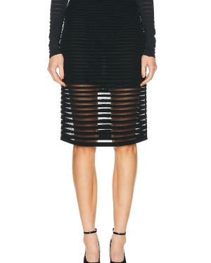 ALAÏA Striped Pencil Skirt in Noir ALA?A - Black. Size 36 (also in 38, 40).
