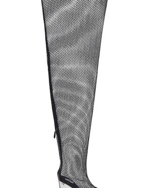 ALAÏA Wedge Over The Knee Boot in Noir - Black. Size 36 (also in 38).