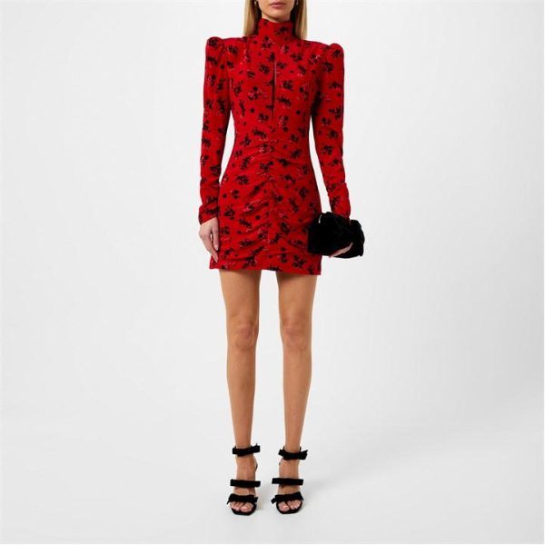 ALESSANDRA RICH Rose Cut-Out Mini Dress - Red