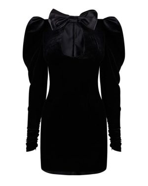 ALESSANDRA RICH Velvet Mini Dress - Black