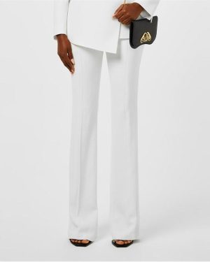 ALEXANDER MCQUEEN Crepe Bootcut Trousers - White