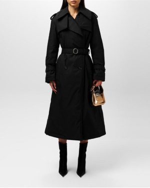 ALEXANDER MCQUEEN Double-Breasted Trench Coat - Black