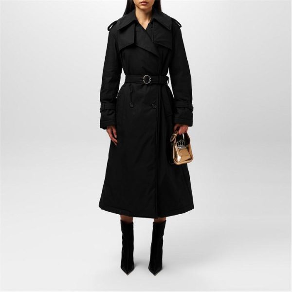 ALEXANDER MCQUEEN Double-Breasted Trench Coat - Black