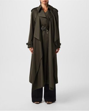 ALEXANDER MCQUEEN Layered Trench Coat - Green