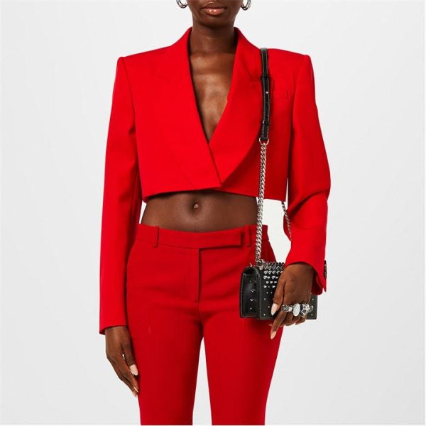 ALEXANDER MCQUEEN Ultra-Crop Blazer - Red