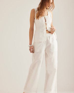ALIGNE Alara Linen Wide-Leg Trousers