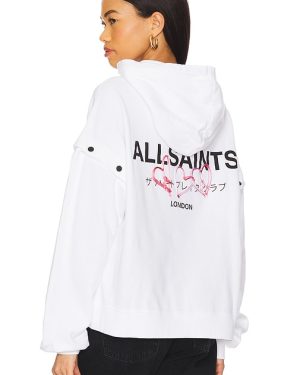 ALLSAINTS Amore Amphie Hoody in White. Size M, S.