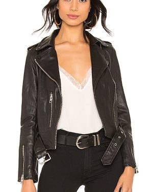ALLSAINTS Balfern Leather Biker Jacket in Black. Size 10, 12, 2, 4, 6.