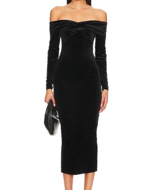 ALLSAINTS Delta Velvet Dress in Black. Size 4, 6.