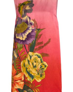 ALMAIS - Inez Printed Linen-Blend Mini Shift Dress - Pink - AU 8 - Moda Operandi
