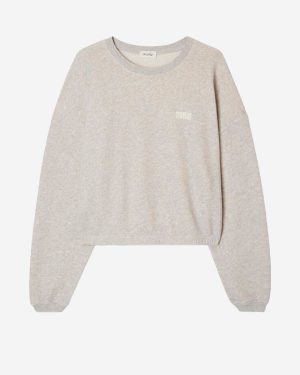 AMERICAN VINTAGE_Gray crewneck sweatshirt with logo__S_Women
