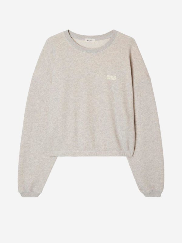 AMERICAN VINTAGE_Gray crewneck sweatshirt with logo__S_Women